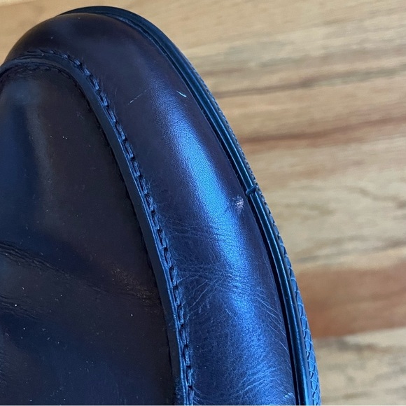 PRADA Brown Leather Driving Loafers Embossed Logo 9.5 - Picture 7 of 7